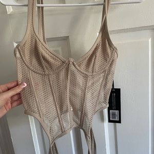 white fox corset top